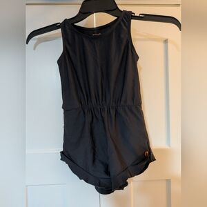 Honey Mark Girls Swim Romper Grey/Blue - Ginger Style Ruffles 5/6 NWOT